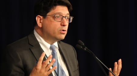 Anthony Picarello Jr., associate general secretary for policy and advocacy of the U.S. Conference of Catholic Bishops responds to questions during the spring general assembly of the USCCB in Baltimore June 12, 2019. (CNS photo/Bob Roller) See BISHOPS-THIRD-PARTY-REPORTING June 12, 2019.